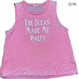 Express Pink Sleeveless Top with Fun Print